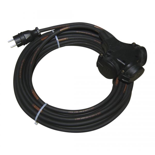 3-Fach-Vollgummi-Stromkabel Titanex 230V 3G1,5mm²