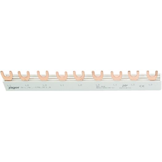 Phasenschiene 3phasig mit Gabelanschluss für 9x LS