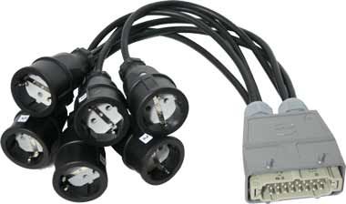 Adapter Harting -> 6x Schuko Kupplung