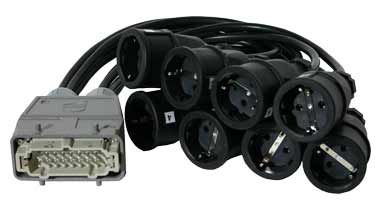 Adapter Harting -> 8x Schuko Kupplung
