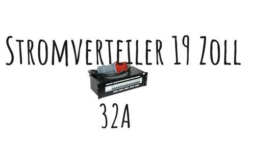 32A Stromverteiler 19'' mit RCD; 2x CEE16, 3x Schuko